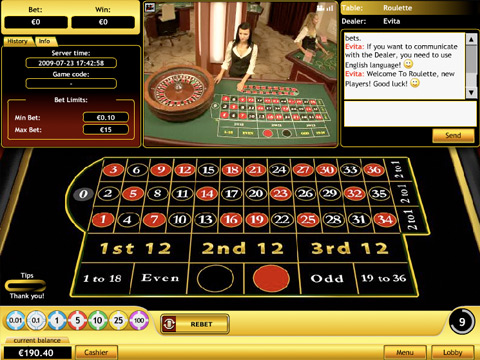 Playtech Live roulette